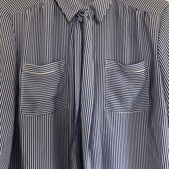 Striped Button Down Blouse - Picture 2 of 7